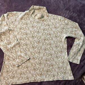 Croft & Barrow Cream Paisley Long Sleeve Top